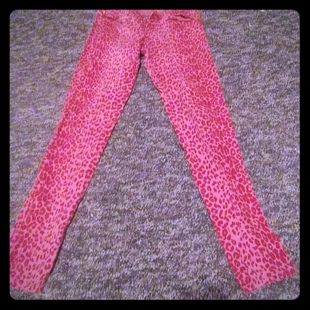 Tripp pink leopard pants size 7